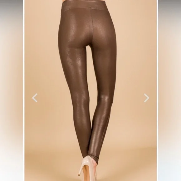 Spanx Faux Leather Leggings - Bronze Metal - Picture 2 of 7
